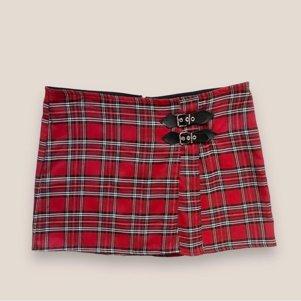 Vintage Y2K Super Low Fat Plaid Skirt